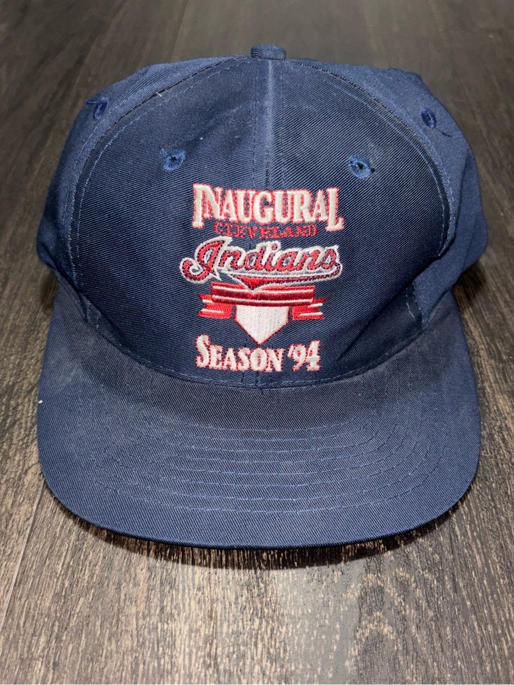 Vintage Cleveland Indians 1994 Inaugural Season MLB Snapback Hat Logo 7